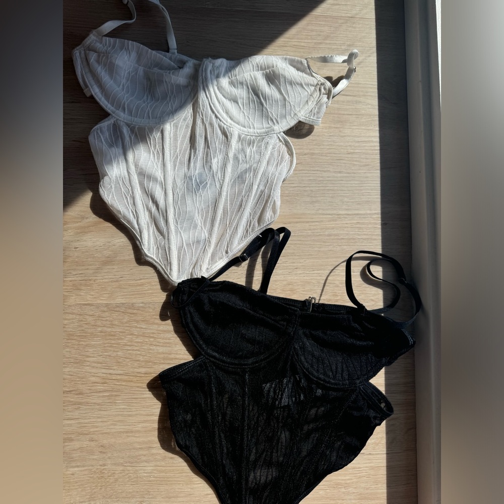Black and White Sheer Bodysuits